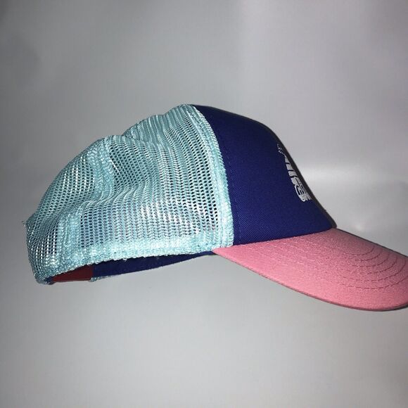 Chubbies Hat Cap Blue Snap Back Trucker Adjustable Teal‎ Pink White Palm Trees - Picture 3 of 8